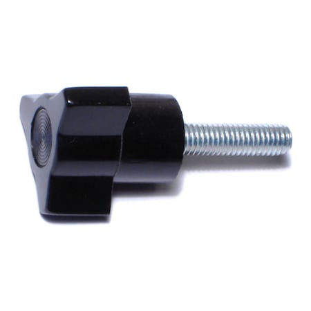 Midwest Fastener #10-32 x 7/8" Black Plastic Fine Thread 3-Prong Knobs 4PK 78125